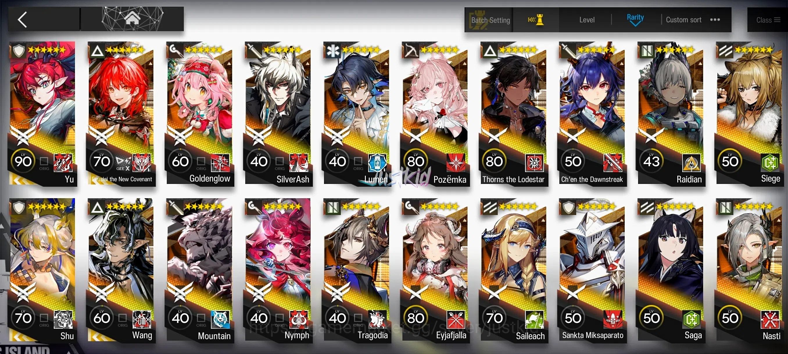 Arknights Accounts Mid-Tier ARKNIGHTS GLOBAL EARLY-MID 23*6 , 4 LIMITED WANG,SHU,YU,EXUSIAI ALTER , TRAGODIA,CHEN 1