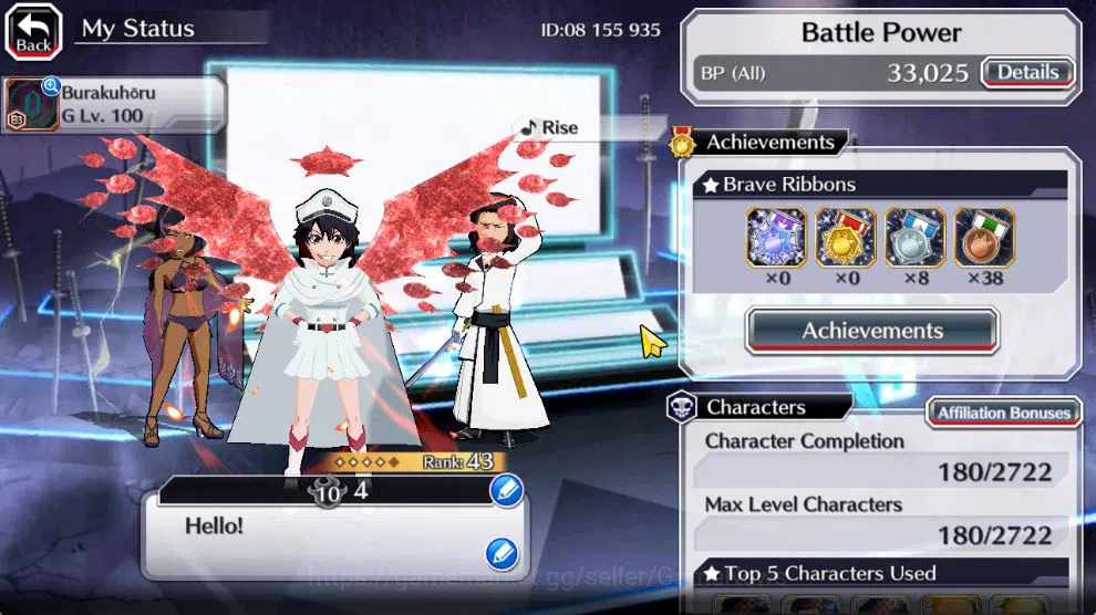 Bleach: Brave Souls Accounts Starter [GLOBAL]6K Orbs+Fresh All Story|Bambietta TYBW26,Yoruichi 25Swimsuit,Stark Fierce,Cang 2