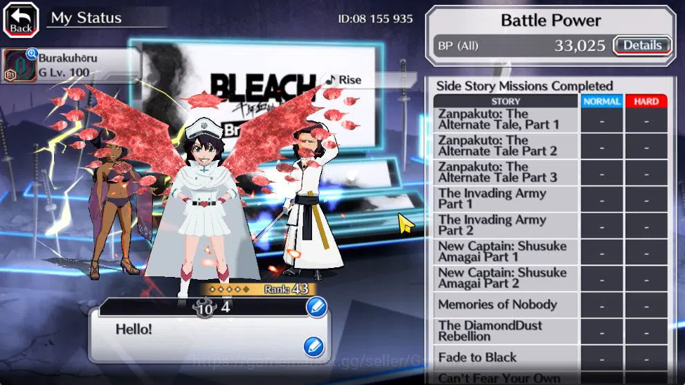 Bleach: Brave Souls Accounts Starter [GLOBAL]6K Orbs+Fresh All Story|Bambietta TYBW26,Yoruichi 25Swimsuit,Stark Fierce,Cang 5