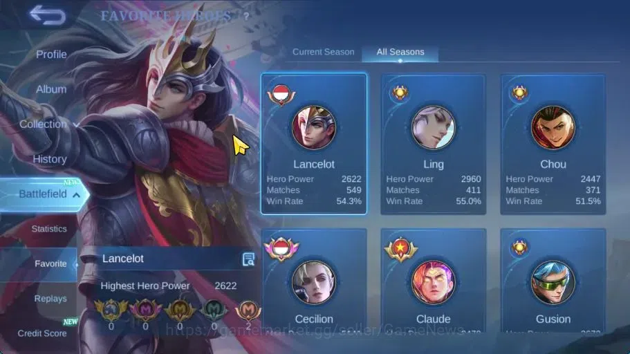 Mobile Legends: Bang Bang Accounts Hero 132|Skin 324|511 Dm|High Immo 106|Legend Luno image 5