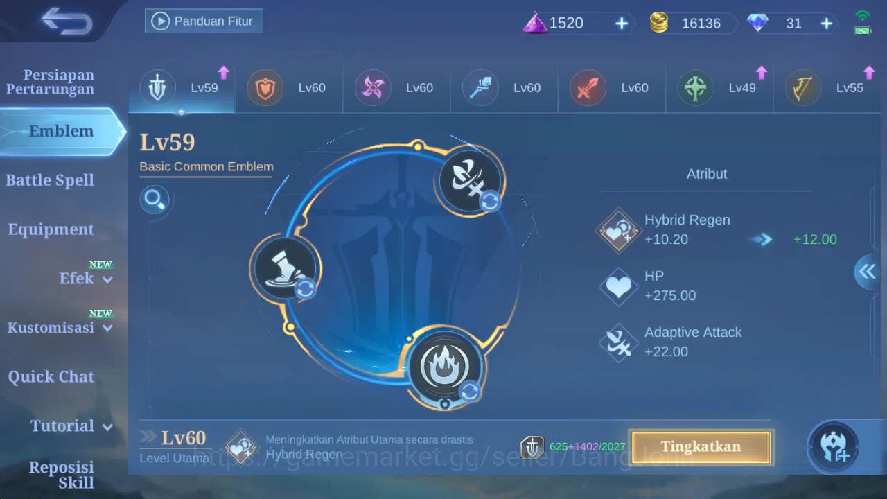 Mobile Legends: Bang Bang Accounts Skin 109, Hero 67, CC nata, epic karrie, Valentine image 10