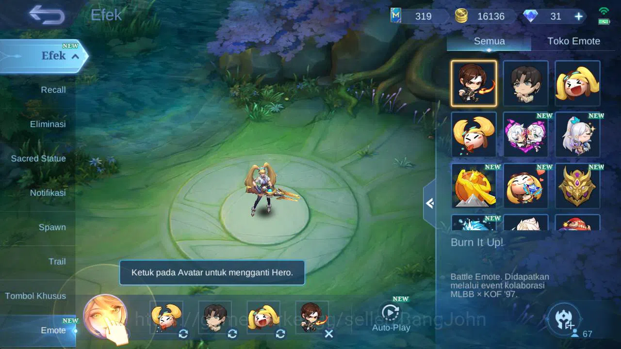 Mobile Legends: Bang Bang Accounts Skin 109, Hero 67, CC nata, epic karrie, Valentine image 12