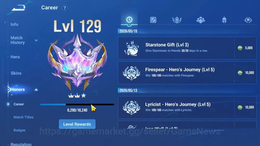 Honor of Kings Accounts Hero111 Skin72|Limited(Li Bai),Legend(Yao),GM(GunM image 7