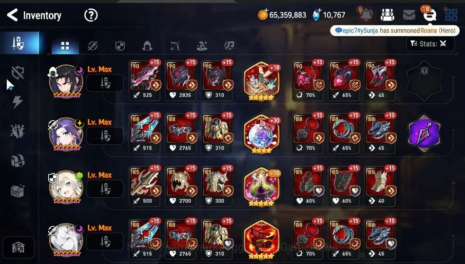 Epic Seven Accounts Starter GLOBAL Unverif|New Era|7 ML[Salome,RoLight,Harsetti,etc]+Rinak,Setsuka,AS Flan,etc|PoH ON|10K 17