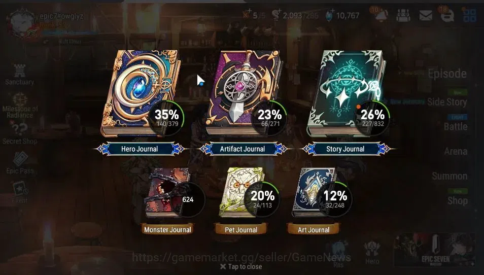 Epic Seven Accounts Starter GLOBAL Unverif|New Era|7 ML[Salome,RoLight,Harsetti,etc]+Rinak,Setsuka,AS Flan,etc|PoH ON|10K 3