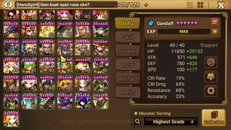 Summoners War: Sky Arena Accounts ASIA Lv 100|4 LD[Fermion,Gurkha,Shan,Pontos]+134 T image 11