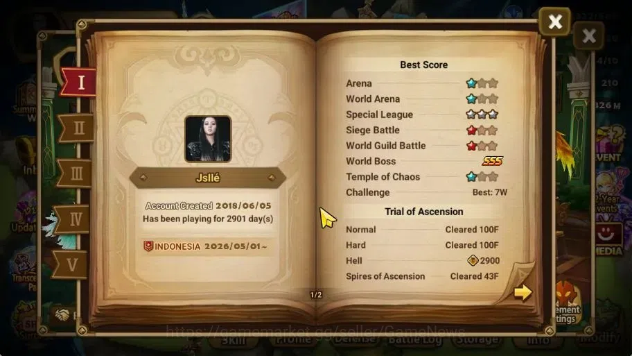 Summoners War: Sky Arena Accounts ASIA Lv 100|4 LD[Fermion,Gurkha,Shan,Pontos]+134 T image 3