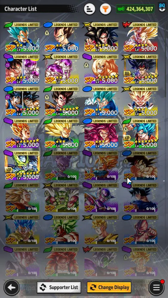 Dragon Ball Legends Accounts 424M Total Power|LV 163|2LR+3UL+17LL|Bardock,SS3 G image 7