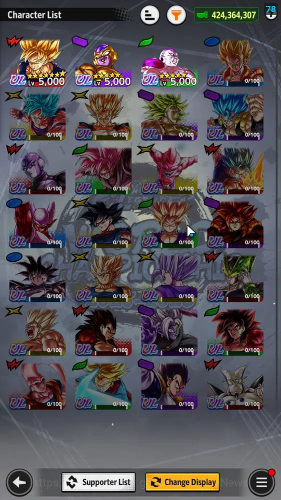 Dragon Ball Legends Accounts 424M Total Power|LV 163|2LR+3UL+17LL|Bardock,SS3 G image 8