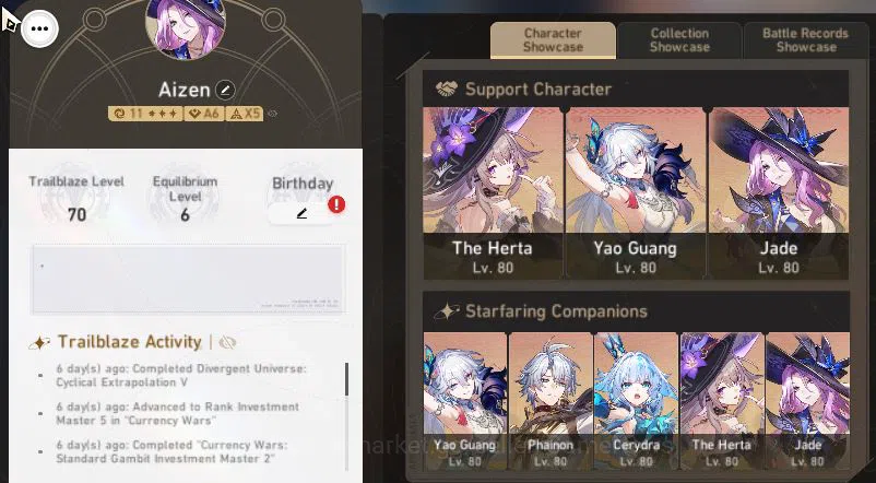 Honkai Star Rail Accounts Asia|TL 70|The Herta Team|13 Limited|[Phainon,Yao  image 2