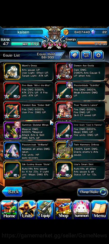 Grand Summoners Accounts Starter Global|Rank 47|Starter|3 Ascend| Kyoko Sakura+TW,Charlotte Embers of Ambition,Homura Akemi 10