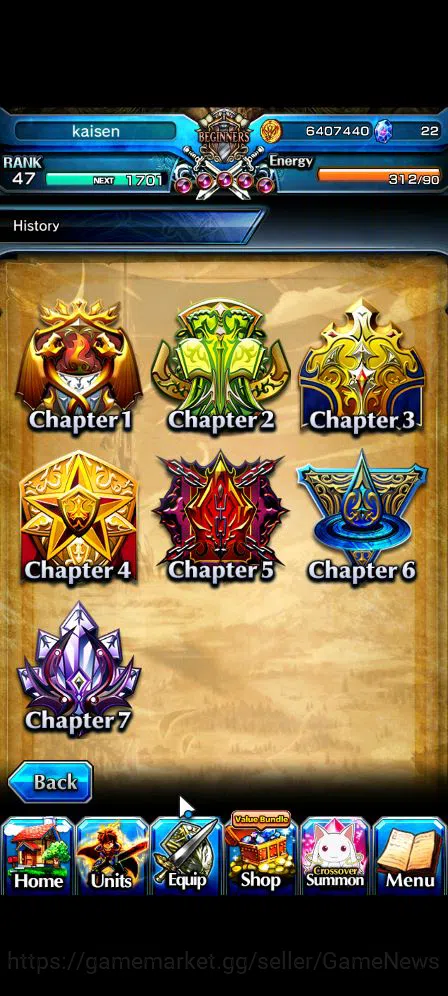 Grand Summoners Accounts Starter Global|Rank 47|Starter|3 Ascend| Kyoko Sakura+TW,Charlotte Embers of Ambition,Homura Akemi 13