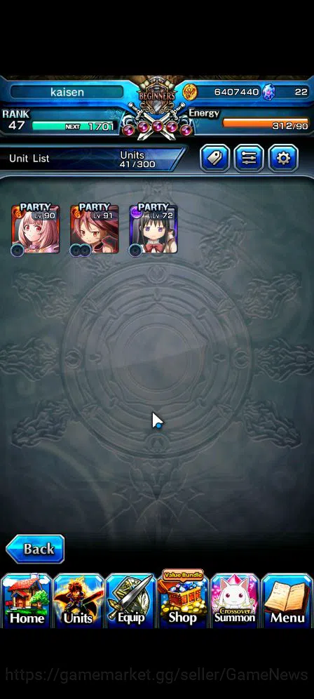 Grand Summoners Accounts Starter Global|Rank 47|Starter|3 Ascend| Kyoko Sakura+TW,Charlotte Embers of Ambition,Homura Akemi 4