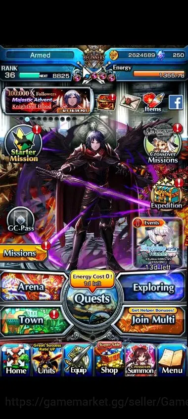 Grand Summoners Accounts Mid-Game Global | 250 cc | Rank 36 | 2 Ascend | Demon Lord Vox,Demon Edge Berwick | Lpot 23 |Check 1
