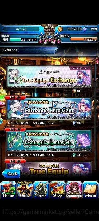 Grand Summoners Accounts Mid-Game Global | 250 cc | Rank 36 | 2 Ascend | Demon Lord Vox,Demon Edge Berwick | Lpot 23 |Check 7