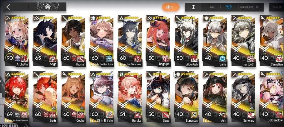 Arknights Accounts High-End Lvl 105|285 Op+55 Outfits|16 Limited|(Virtuosa,Ling,TTO,W,NTRK,STU 5