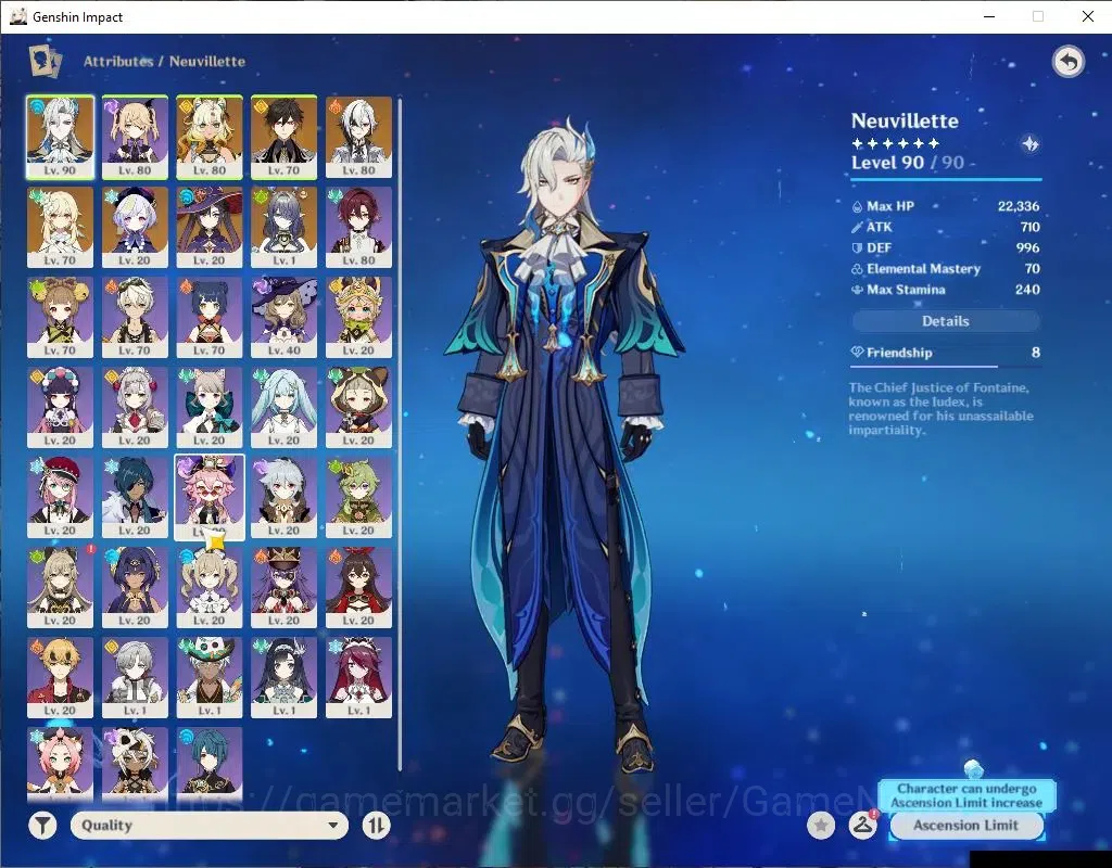 Genshin Impact Accounts ASIA|AR 52|5Limited +30(*4Character)|NeuvilleteC1, image 3