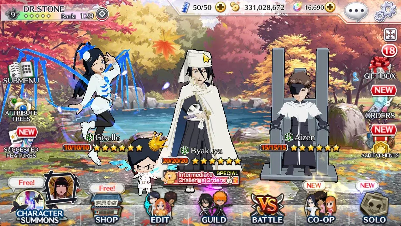 Bleach: Brave Souls Accounts Starter Global |593K BP+16K Orb|Fresh Story|Gremmy,Ichigo,Aizen,Byakuya,Rukia,Giselle,Shunsui 1
