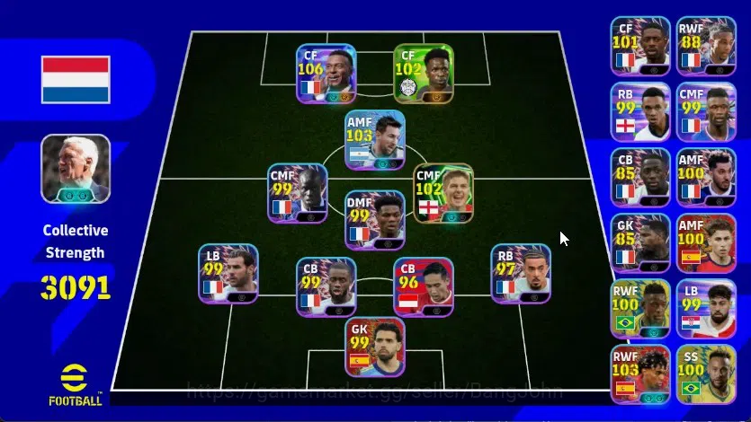 eFootball Accounts Mobile|PW 3091|Epic Gerrard|SHW Dembele,Messi,Yama image 1