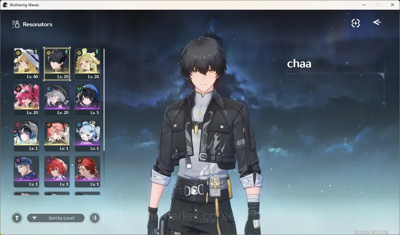 Wuthering Waves Accounts Starter SEA|UL 16|Rank 2|4 Char Limited Phoebe,Lupa,Yangyang: Xuanling,Changli| Mc Male | TakeMail 2