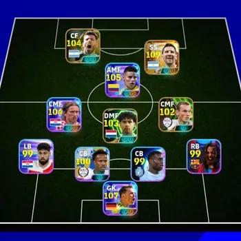 eFootball Accounts High-End Messi 109| Neuer 107| Rodriguez 105| Modric 105| Aguero 105| Rijkaard 103| Yamal 103| Cantona