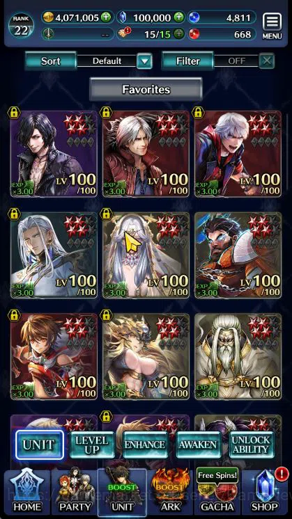Last Cloudia Accounts Mid‑Game Global Rank 22|Collab DMC,Ascended rolland,G. Lilaha,Telestio,Gilbert,Etc|1 Ur + 3 LR 4