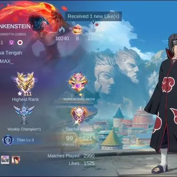 Mobile Legends: Bang Bang Accounts Others H 99|S 221|Renowned|2 Legend(Granger,Fanny)|Naruto Julian|CC Jawhead|STAR