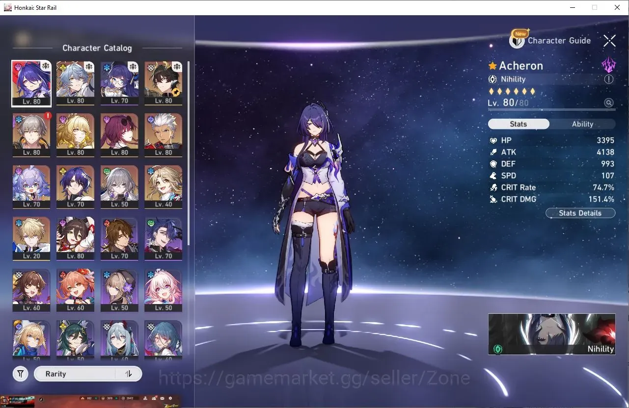 Honkai Star Rail Accounts Others ASIA|TL67|7 Limited Char Acheron+Sign,DHPT,Kafka,Saber Etc|MC Male|Detail Cek 1