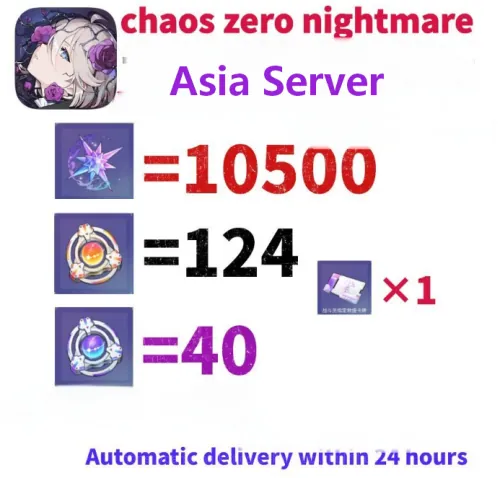 Chaos Zero Nightmare Accounts Asia|Crystal×10500+Rescue Anchor×124+Signal Amplification Anchor×40|Fast Delivery 1