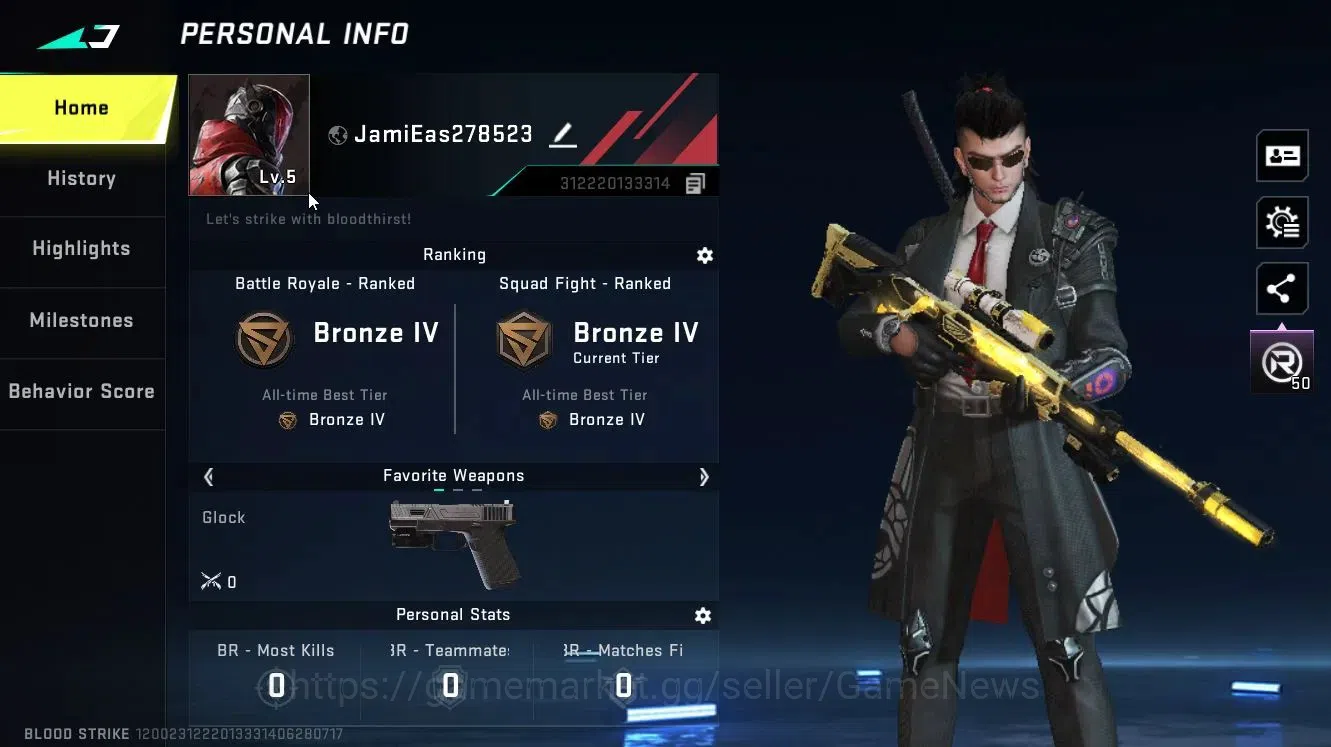 Blood Strike Accounts ASIA|ULTRA [Striker ZERO-Agent Zero|Legendary [M4A image 2
