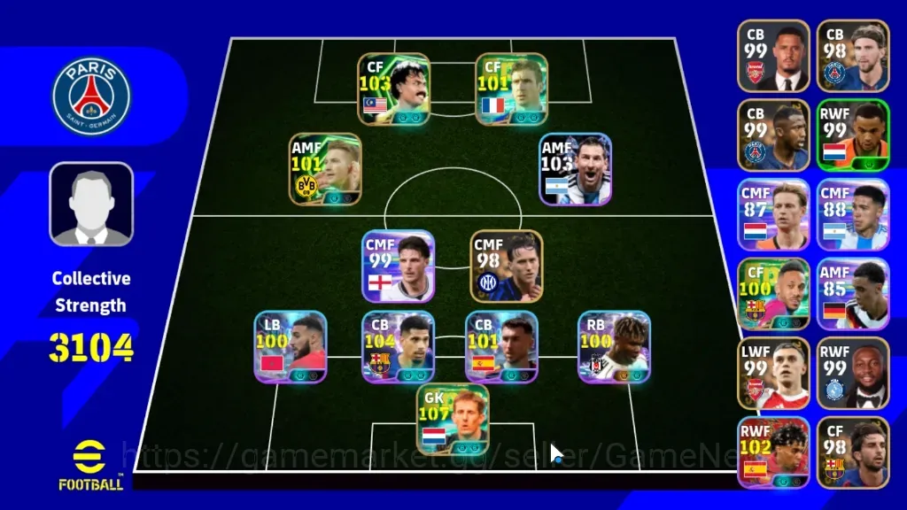 eFootball Accounts Legends & Iconic Players Android|Power 3104|5 Epic Edwin van der Sar,Eric Cantona,Mokhtar Dahari,Marco 1