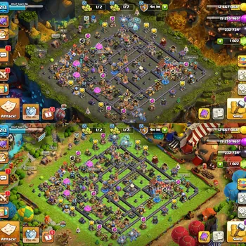 Clash of Clans Accounts High-End 2 scnery onth 18 heroes maxed-26-equipment epic maxheroes lvl 76-85-71-70-55-2522 skin