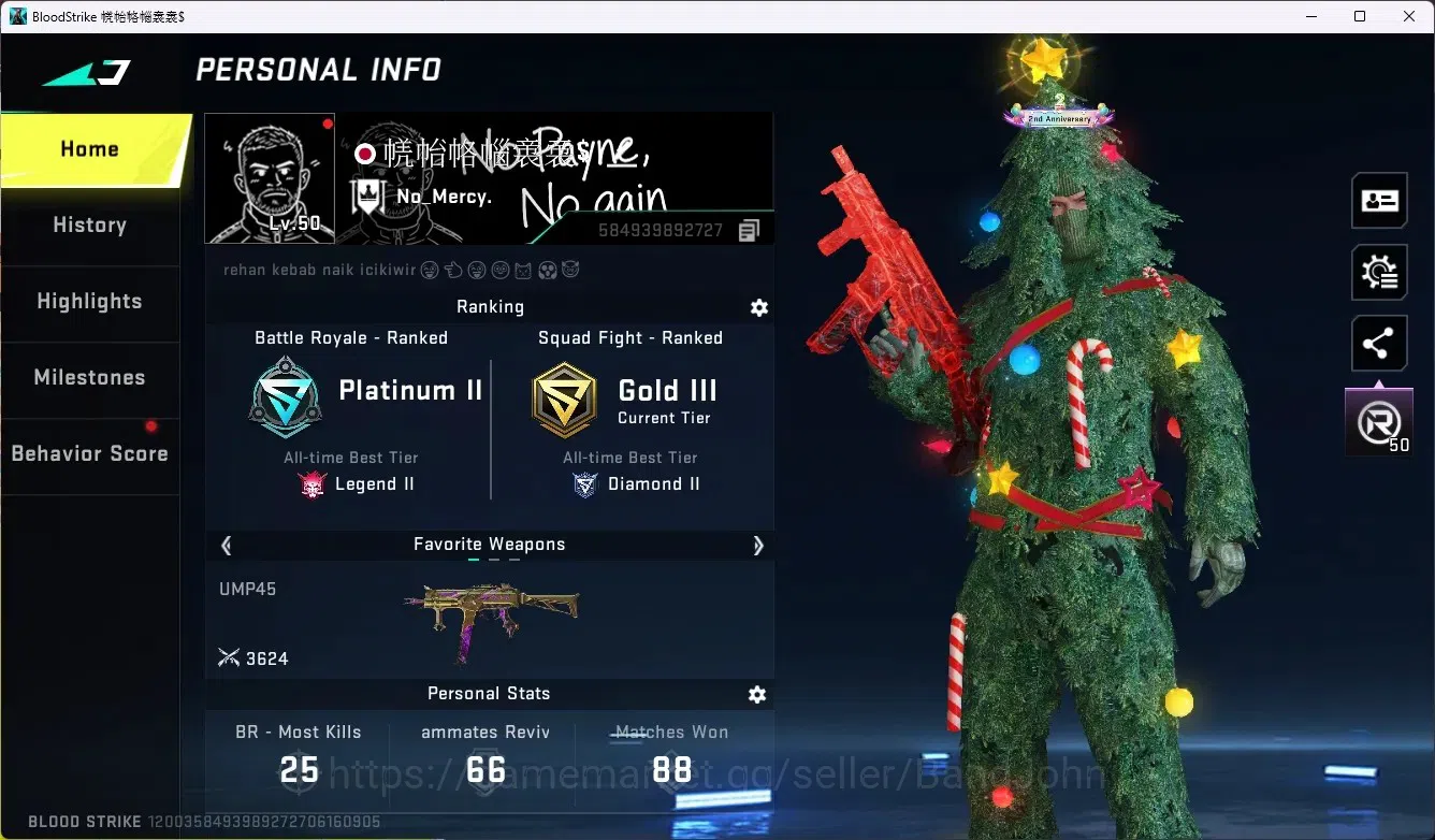 Blood Strike Accounts ASIA|Limit Butterfly Knife|1 Eternal|6 Collab Gun image 1