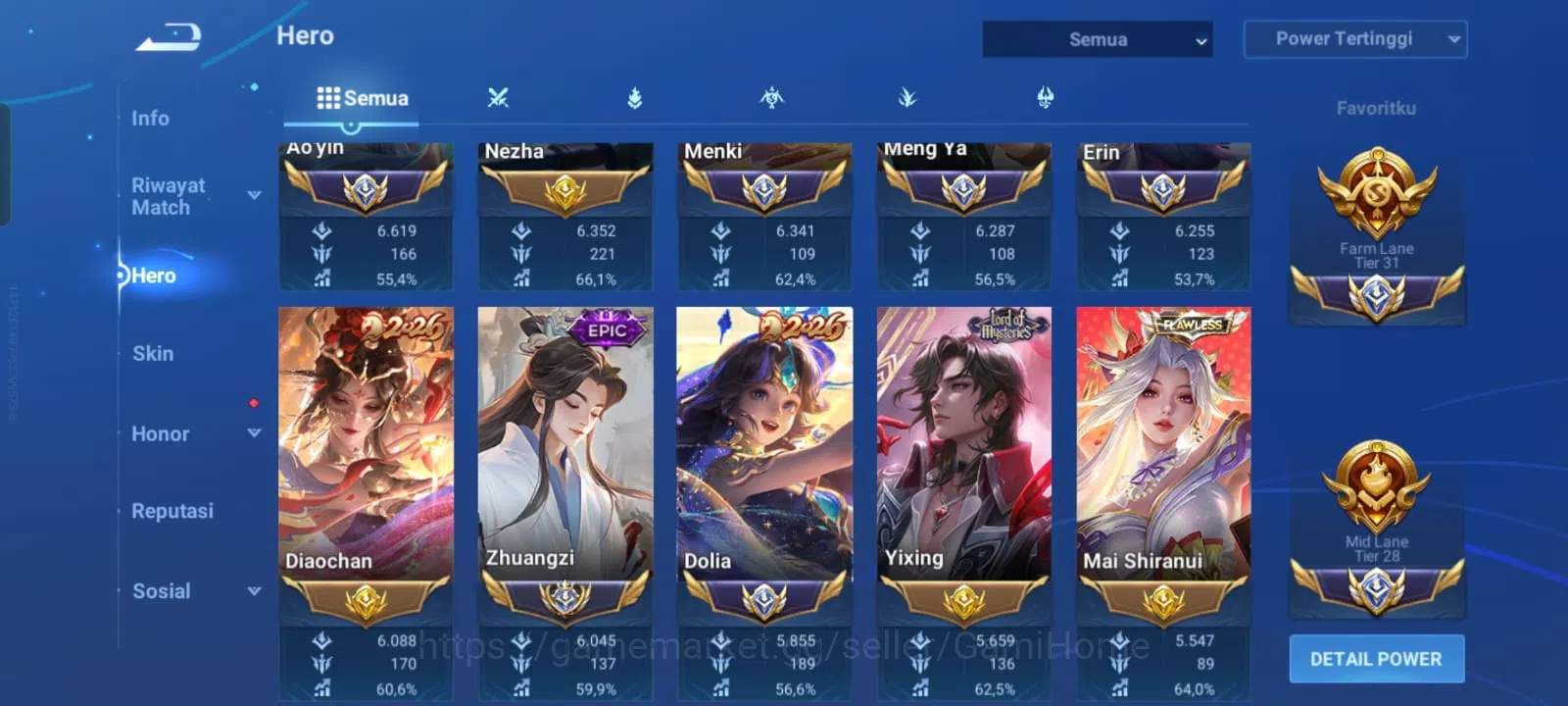 Honor of Kings Accounts FARM & MID USER | VIP 8 | 322 SKINS ➤ 4 FLAWLESS:  image 4
