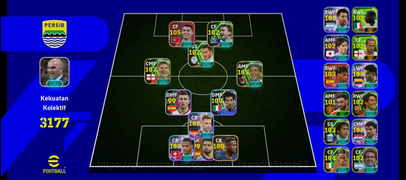 eFootball Accounts Others 2 Meneger Booster || Collective 3177 || Pack Portugal X Shevcenko X Ronaldinho X Luis Diaz X 1