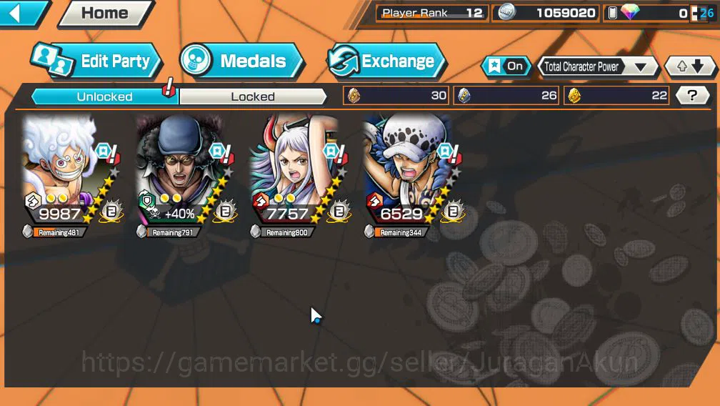 One Piece Bounty Rush Accounts Starter Global|4 EX META RD| TFE Monkey D. Luffy,BlackBeard Kuzan,Yamoto,Winner Island 3