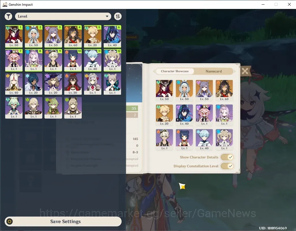 Genshin Impact Accounts Others Asia|AR 35|2 Limited (Chasca,Mualani) + 2 Standard (Dehya,Keqing)|Reuni ON|Male MC|Take 1