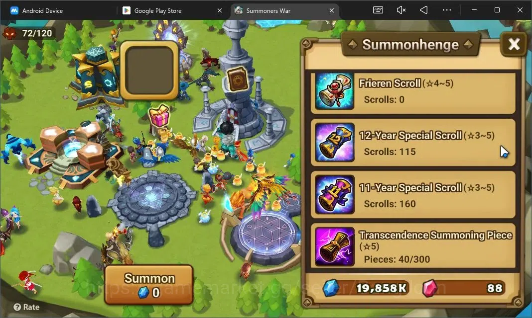 Summoners War: Sky Arena Accounts Starter GLOBAL | NB 5 TESHAR,Starter Gacha 115 12Y+160 11Y Scrool, 3 Legendary All 3