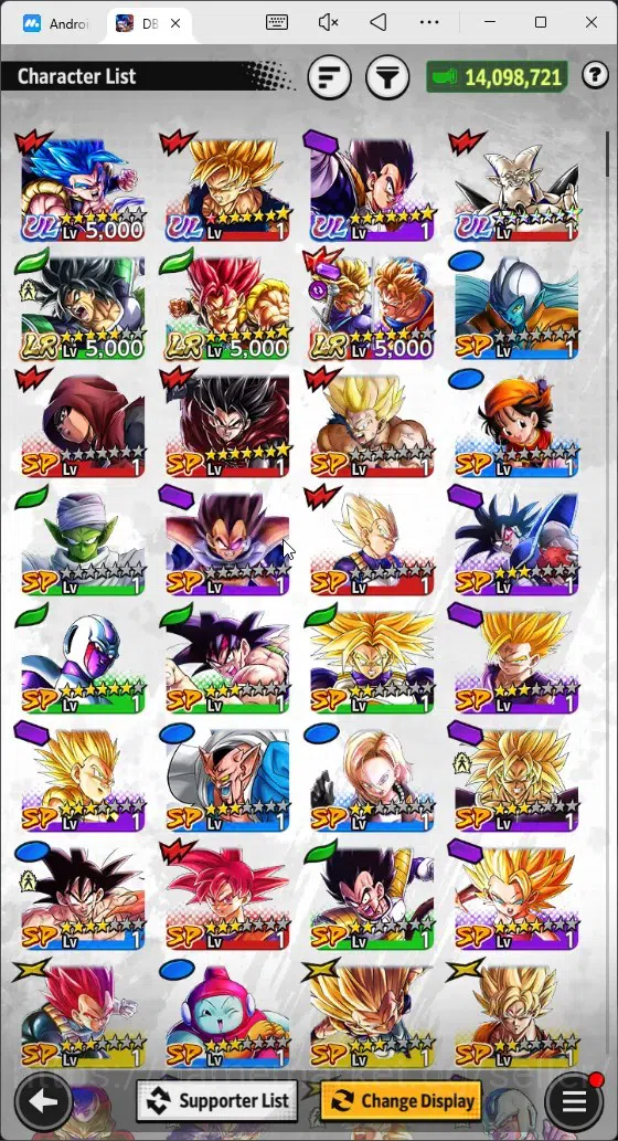 Dragon Ball Legends Accounts High-End Android |Lvl 156|14M Total Power|20K CC|3 LR|4 UL|LR Broly Fury,SSG 14