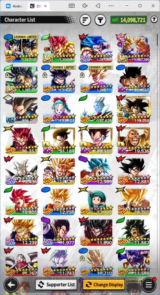Dragon Ball Legends Accounts High-End Android |Lvl 156|14M Total Power|20K CC|3 LR|4 UL|LR Broly Fury,SSG 15