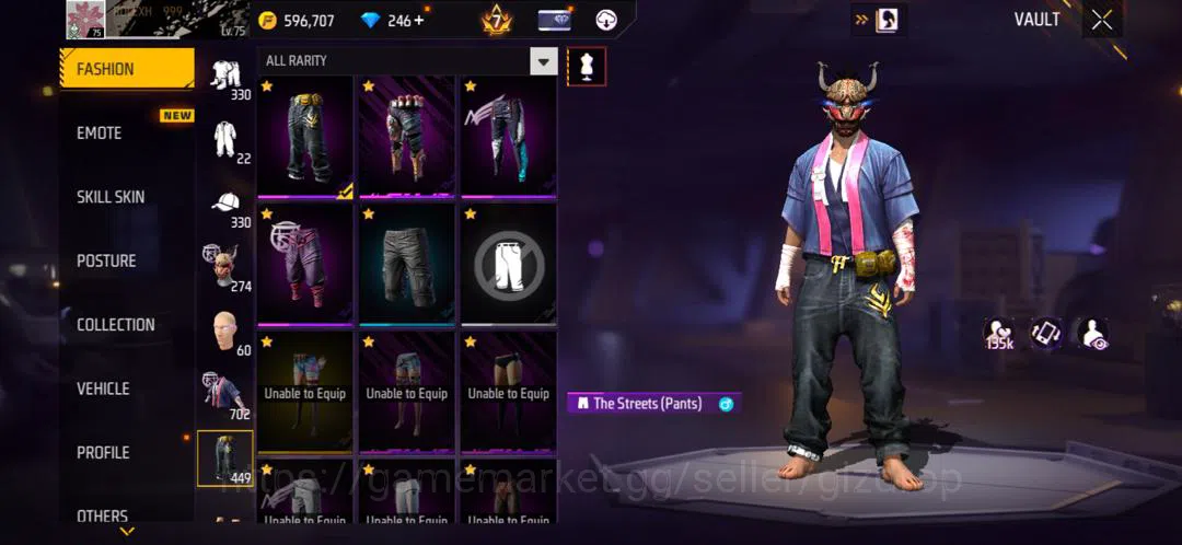 Free Fire Accounts Sakura season 1 2 3 4 5 account stacked With evos image 4