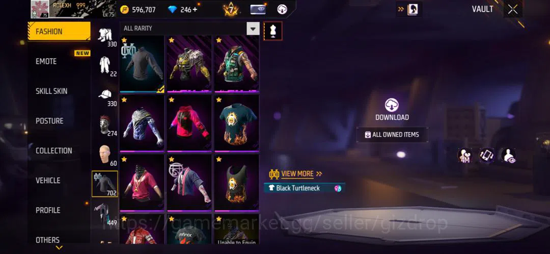 Free Fire Accounts Sakura season 1 2 3 4 5 account stacked With evos image 6