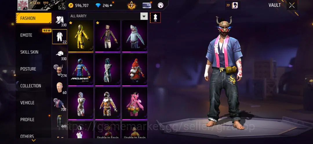 Free Fire Accounts Sakura season 1 2 3 4 5 account stacked With evos image 7