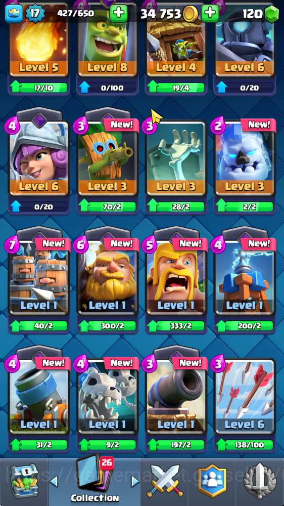 Clash Royale Accounts Midgame Lv 17|Trophy 3010|KTL 7|Limited Skin|Card 49| 2 EVO 9 Epic 20 Rare 20 Common|Take Email(CR1490) 12