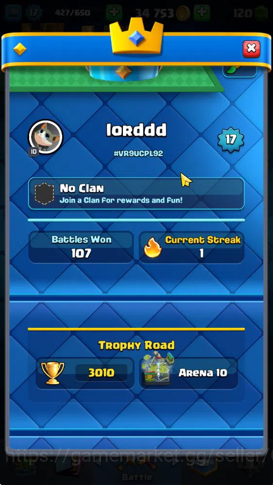 Clash Royale Accounts Midgame Lv 17|Trophy 3010|KTL 7|Limited Skin|Card 49| 2 EVO 9 Epic 20 Rare 20 Common|Take Email(CR1490) 2