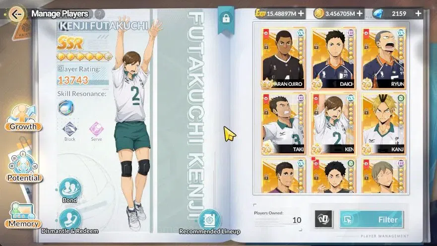 HAIKYU!! FLY HIGH Accounts SEA |Lvl 58|2K DM|6 SP (Oikawa,kanji,Aone,Sugawara,Kenma,Hinata)+Memo|1 UR (MotoyaR2)+Memo|10 SSR 4