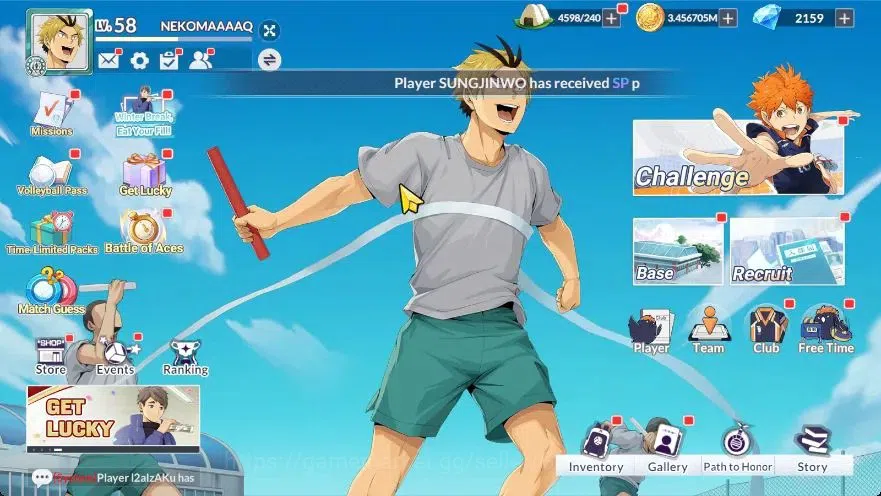 HAIKYU!! FLY HIGH Accounts SEA |Lvl 58|2K DM|6 SP (Oikawa,kanji,Aone,Sugawara,Kenma,Hinata)+Memo|1 UR (MotoyaR2)+Memo|10 SSR 7