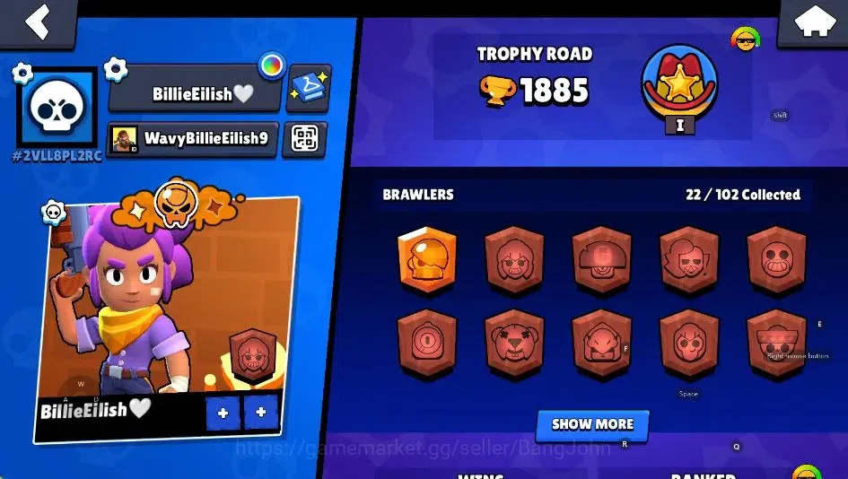 Brawl Stars Accounts Android | 1885 Thropy|22 Brawler-1 Max(Edgar)|1 Le image 2