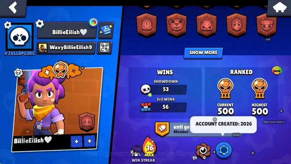Brawl Stars Accounts Android | 1885 Thropy|22 Brawler-1 Max(Edgar)|1 Le image 3