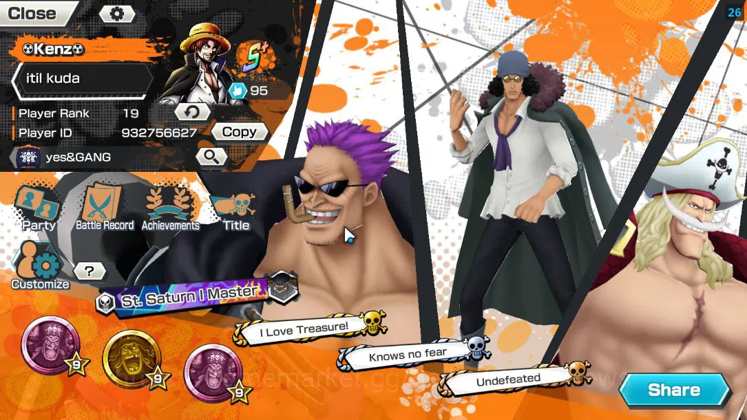 One Piece Bounty Rush Accounts Mid-Tier Global|6 EX |4Emperor Teach,GP Newgate,BP Kuzan,Strongest Kaido, WI Trafalgar 2